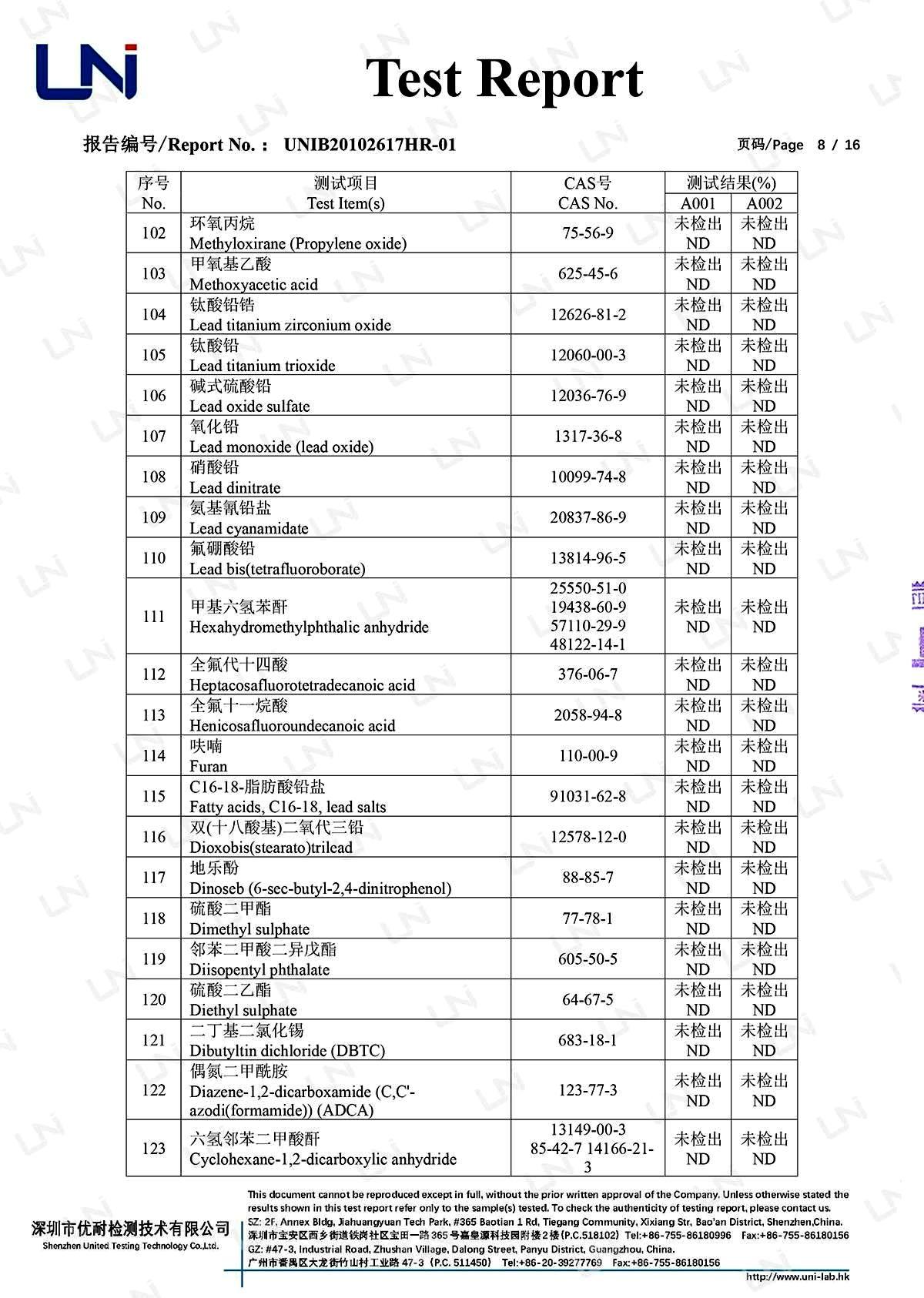 数码管-REACH中英文报告